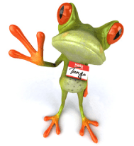 Tango the Frog Hello Graphic