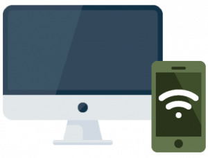 Laptop and Cell Phone Graphic