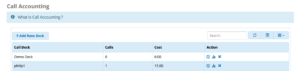 screenshot example of Call Accounting module